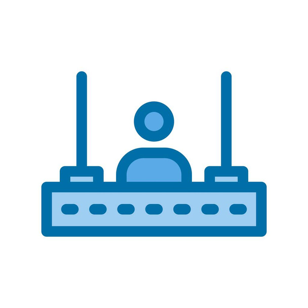 Router Filled Blue Vector Icon Design - Vector, Image