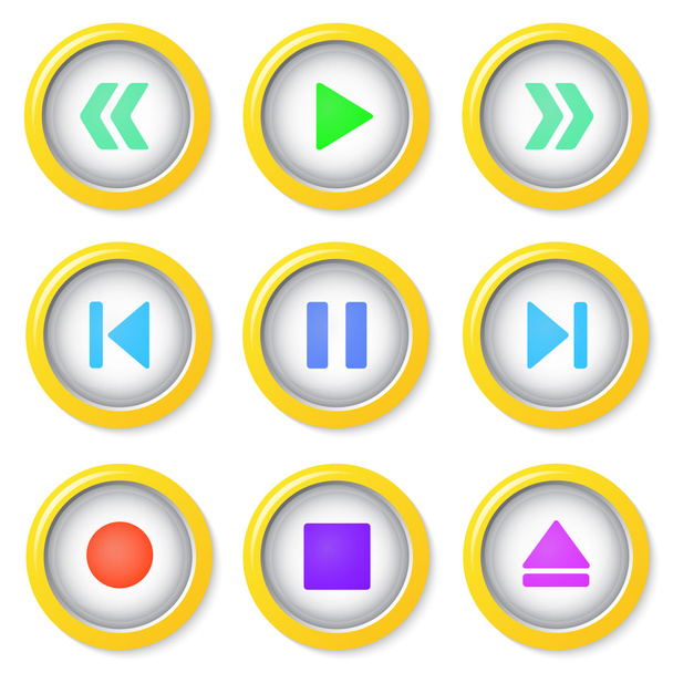 Media player buttons collection. - ベクター画像