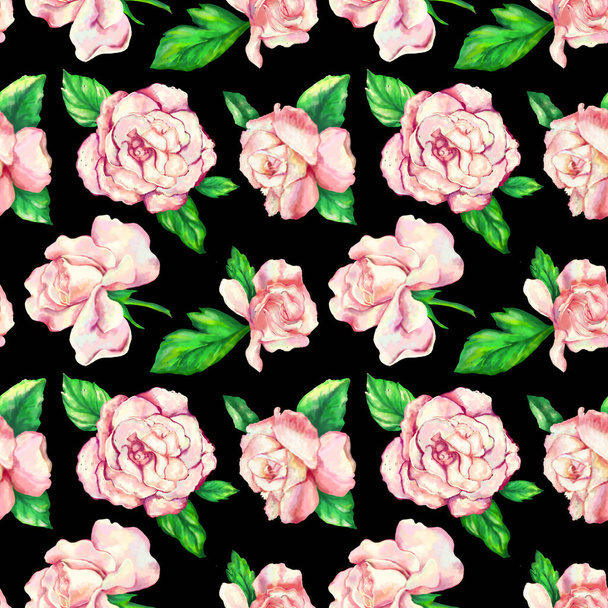 Patrón de rosa rosa flores - Foto, imagen
