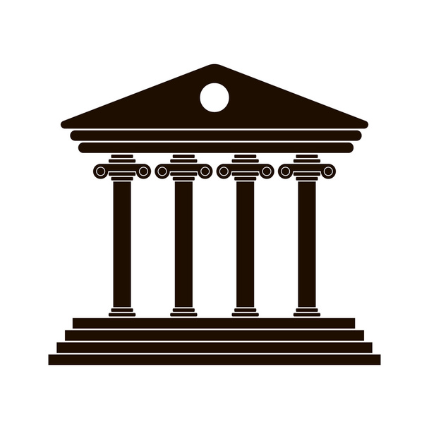 black Greek colonnade - Vector, afbeelding