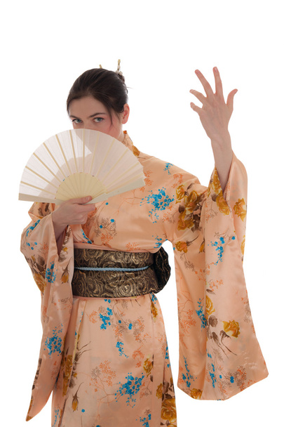 Menina em um quimono
 - Foto, Imagem