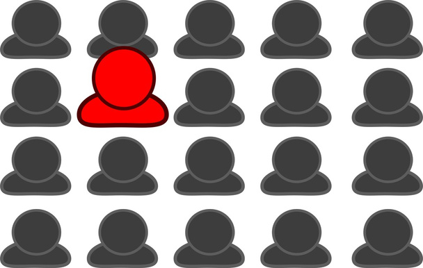 rode persoon van menigte - Foto, afbeelding