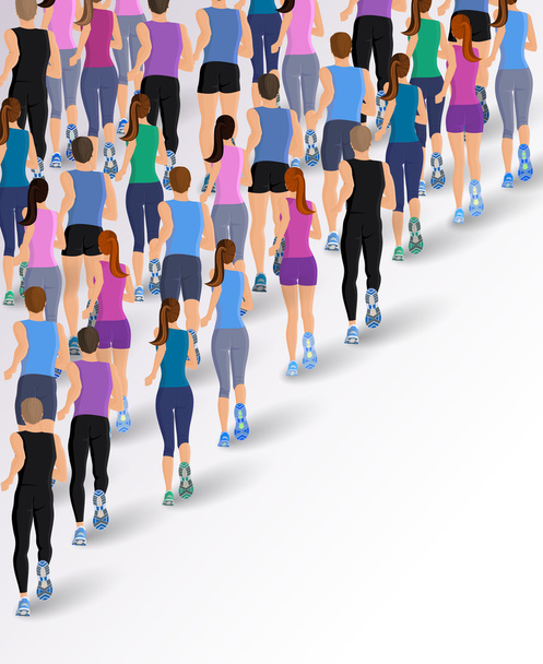 Group running people - Vector, Image