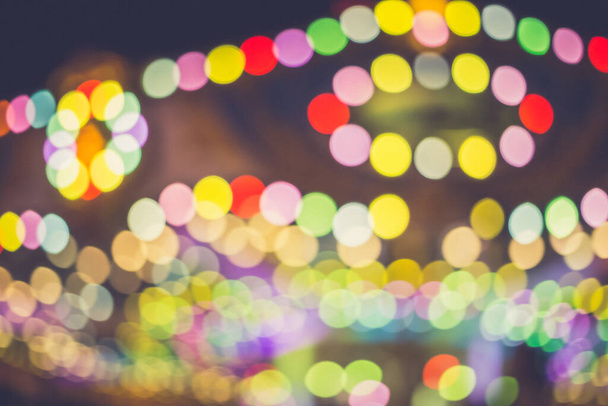 rozmazání světla na karnevalovém festivalu noční trh pozadí - Fotografie, Obrázek