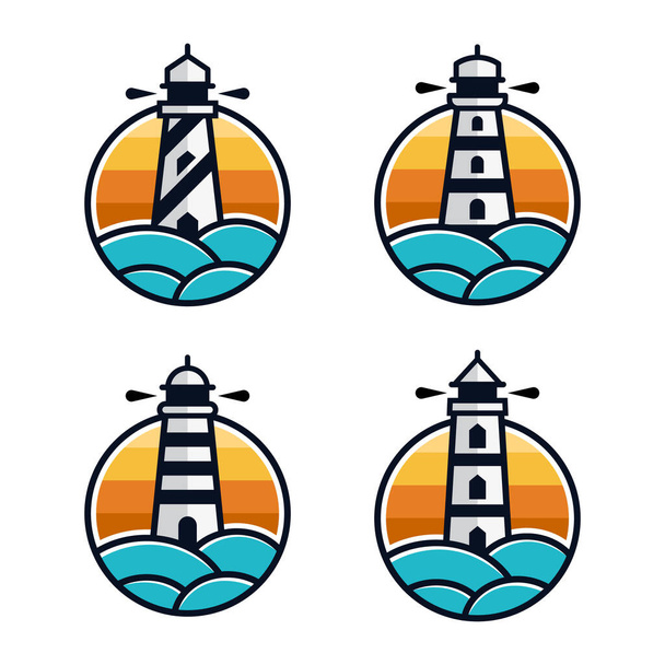 wzór projektu logo latarni morskiej. ikona symbolu latarni morskiej. - Wektor, obraz
