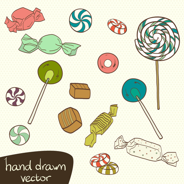 Doodle candys. - Vector, Image