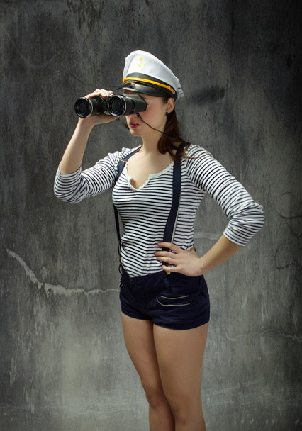 Sailor captain in a sea life day - Foto, Imagen