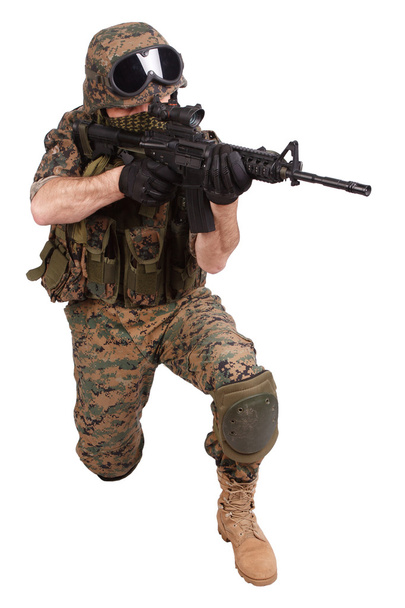 US MARINES with rifle - Zdjęcie, obraz