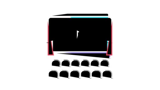 bioscoop display en stoelen kleur pictogram animatie - Video