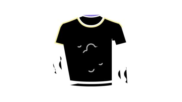 sucio olor camiseta color icono animación - Metraje, vídeo