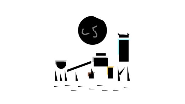 coal processing plant color icon animation - Séquence, vidéo