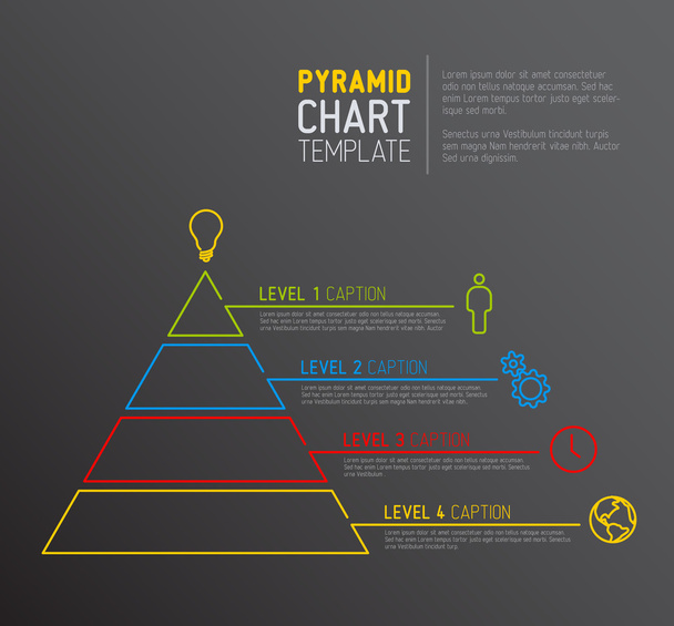 Vorlage Pyramidendiagramm - Vektor, Bild