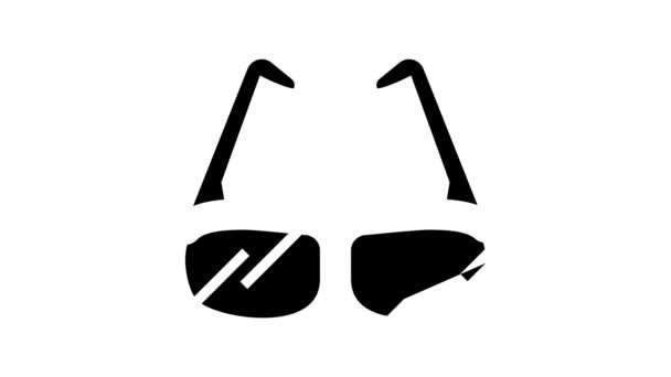 3d gafas línea icono animación - Metraje, vídeo