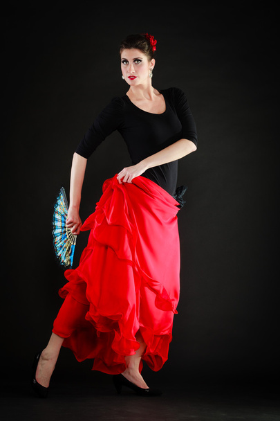 Spanish girl dancing flamenco - Fotó, kép