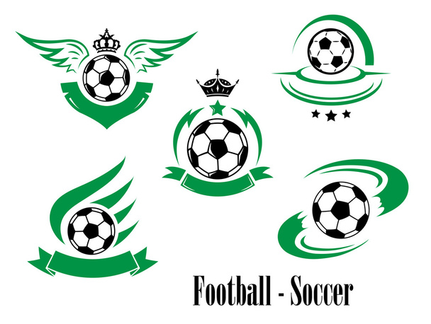 Набір футбольних або футбольних емблем
 - Вектор, зображення