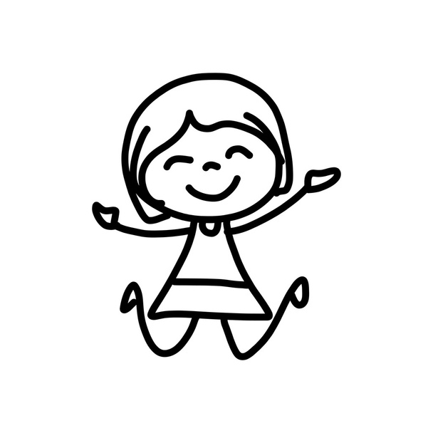 hand drawing happy kids - Vector, Image