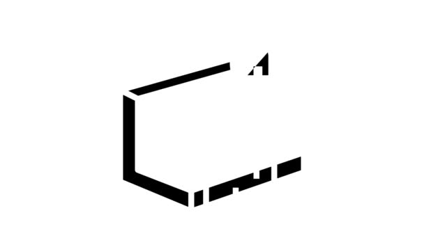 alumínium fém profil glyph ikon animáció - Felvétel, videó