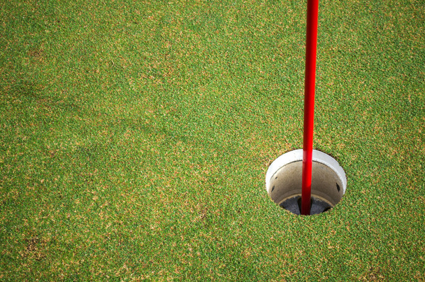 Golf hole with the pole - Photo, Image