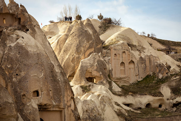 Goreme falu, Törökország. Vidéki táj Cappadocia. Kőházak Cappadocia. - Fotó, kép