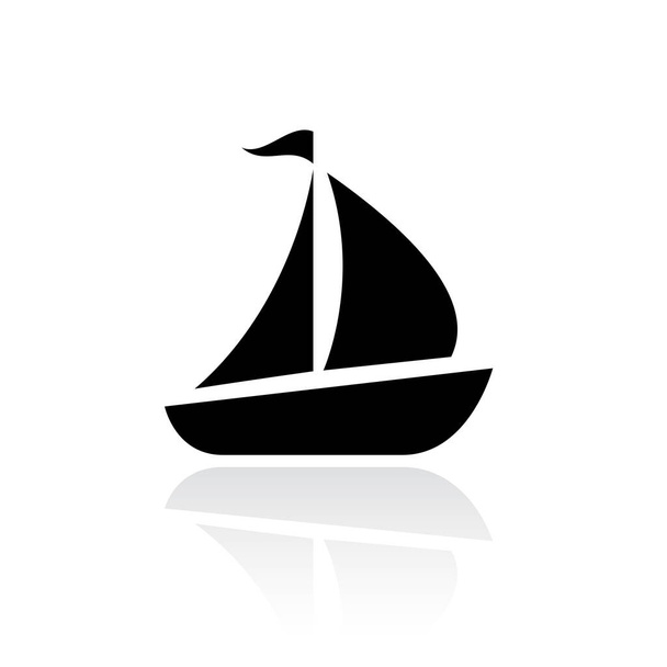 Sailboat vector web icon - Вектор,изображение