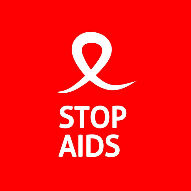 A segítség világnapja. Vörös szív December 1. AIDS tudatosság. HIV-betegség. Banner a "Stop AIDS" szavakkal. A szív diktálja - Vektor, kép