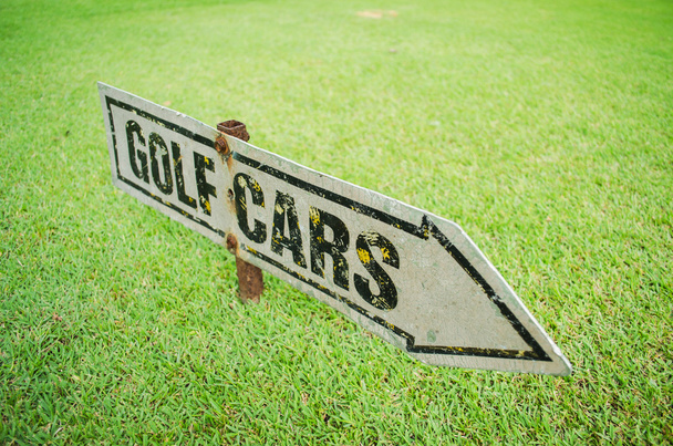 Rusty golf cart sign - Photo, Image