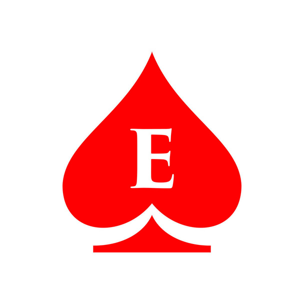 Το λογότυπο του καζίνο Ε. Poker Casino Vegas Πρότυπο λογότυπο στο γράμμα E. Poker Club Sign - Διάνυσμα, εικόνα
