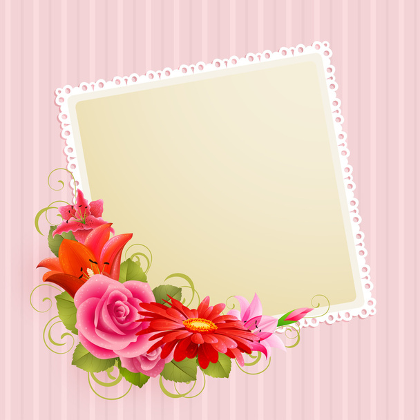 flowers and place for text - Vetor, Imagem