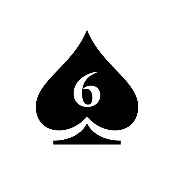 Γράμμα 6 Casino Logo. Πόκερ Καζίνο Vegas Λογότυπο πρότυπο στο Γράμμα 6. Εγγραφείτε στο Poker Club - Διάνυσμα, εικόνα