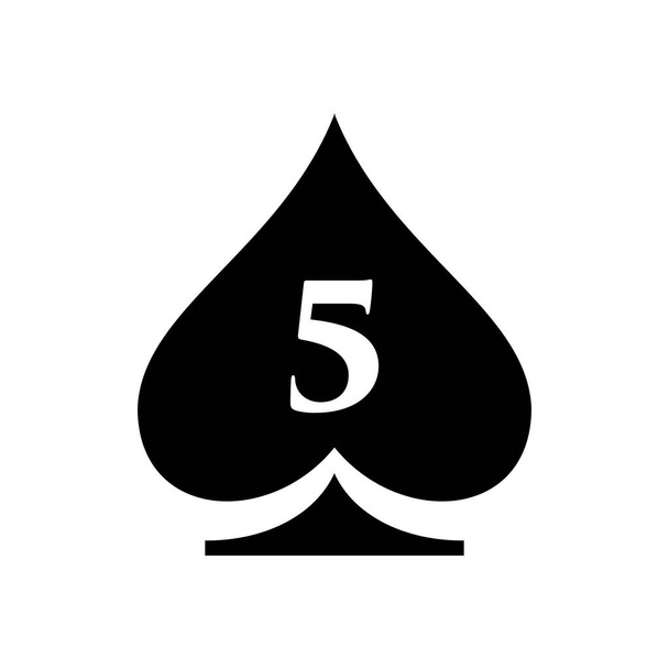 Letter 5 Casino Logo. Poker Casino Vegas Logo Template On Letter 5. Poker Club Sign - Vector, Image