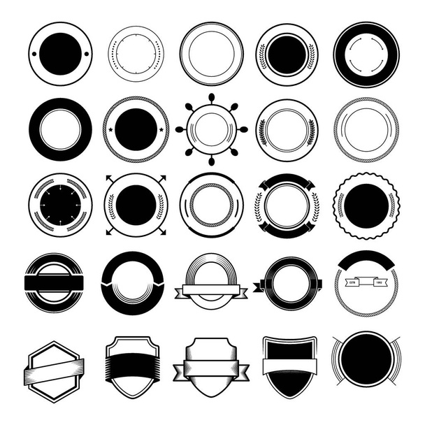 プレミアムレトロヴィンテージバッジリボンロゴデザインベクトルテンプレートのセット - ベクター画像