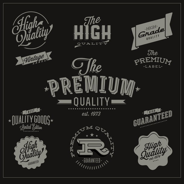 Collection of Premium Quality and Guarantee Labels - Вектор,изображение