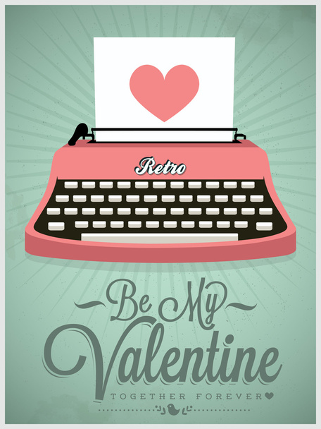 Be My Valentine Typographical Background - Vector, Image