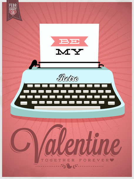 Be My Valentine Typographical Background - Vector, Image