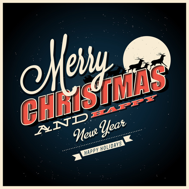 Vintage vector tarjeta de felicitación de Navidad
 - Vector, imagen