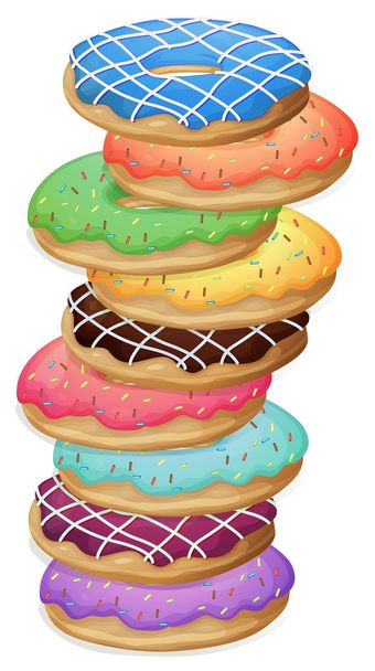 Donuts coloridos
 - Vetor, Imagem