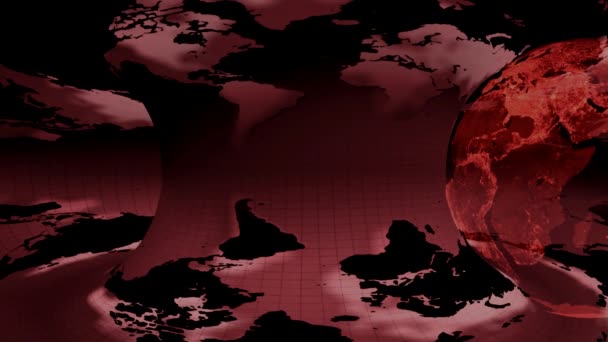 Земна куля обертається на фоні карти Землі (петля
) - Кадри, відео