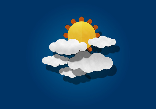 Резка бумаги, большое солнце и облако
 - Фото, изображение