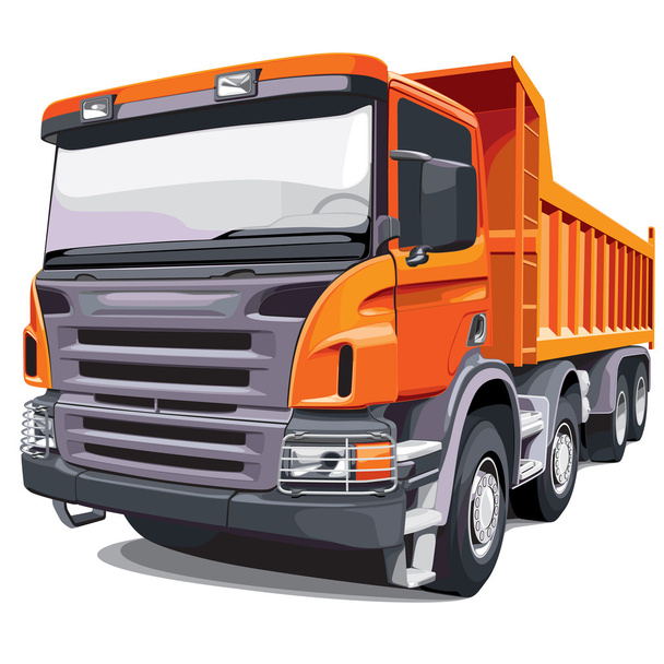 grote oranje vrachtwagen - Vector, afbeelding