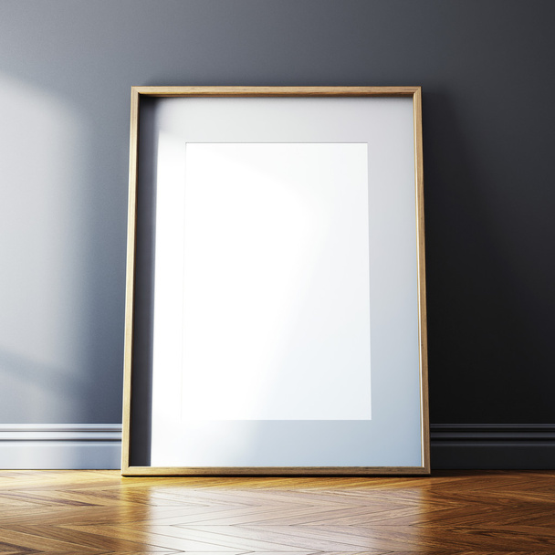 Blank picture frame on a wall - Fotoğraf, Görsel