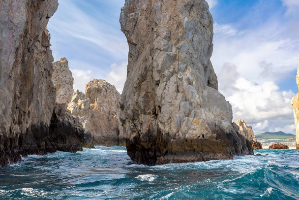Scenic landmark tourist destination Arch of Cabo San Lucas, El Arco, whale watching and snorkeling spot - Photo, Image