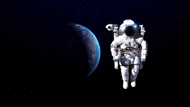 Astronauta astronauta hacer caminata espacial mientras trabaja para la misión de vuelos espaciales - Foto, imagen