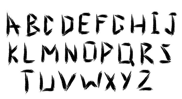 English alphabet in grunge style. Vector graphics. - Vector, Imagen
