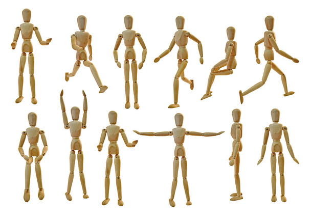Kolekce Umělec figuríny v různých pózách - Fotografie, Obrázek