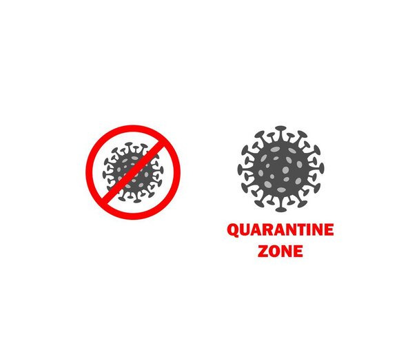 Coronavirus and public health risk disease and flu outbreak pandemic medical concept. Stop coronavirus icon. Quarantine zone sign - Vettoriali, immagini