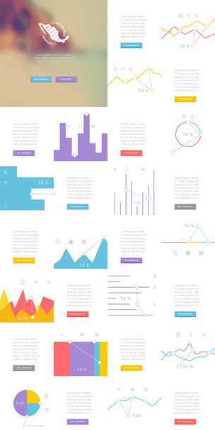 Elements of Infographics with buttons and menus - Vector, Image