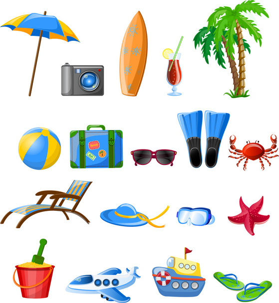 Travel cartoon icons - Вектор,изображение