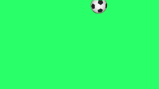Realistic soccer ball floats into the screen on green background. - Filmati, video