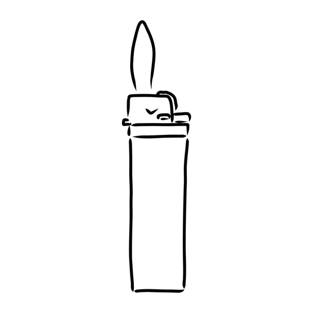Запальничка сигарети Векторний шаблон ізольовано на сірому фоні. Начерк технічного ескізу аксесуарів
. - Вектор, зображення