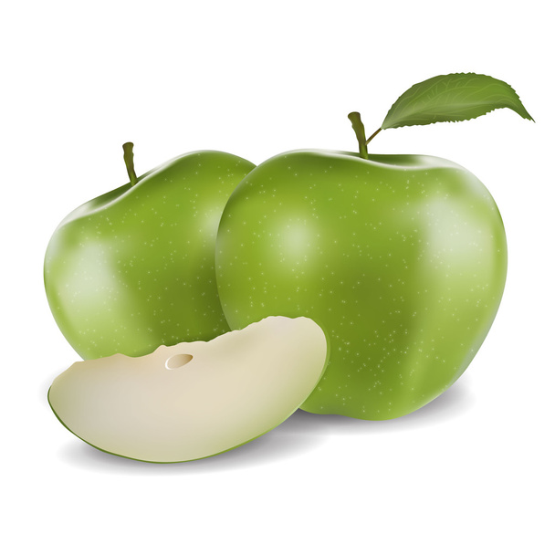 Зеленый вектор яблока
 - Вектор,изображение